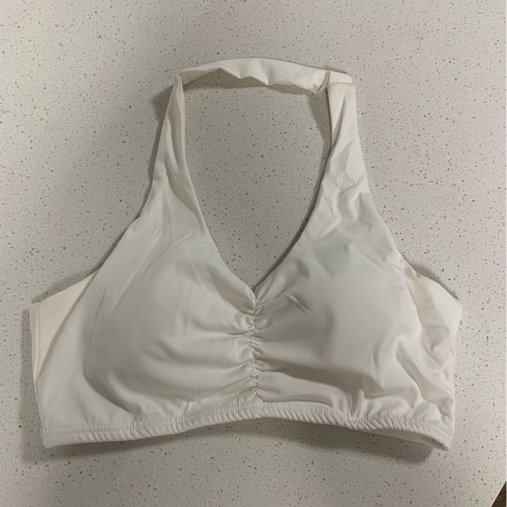 White halter sports bra